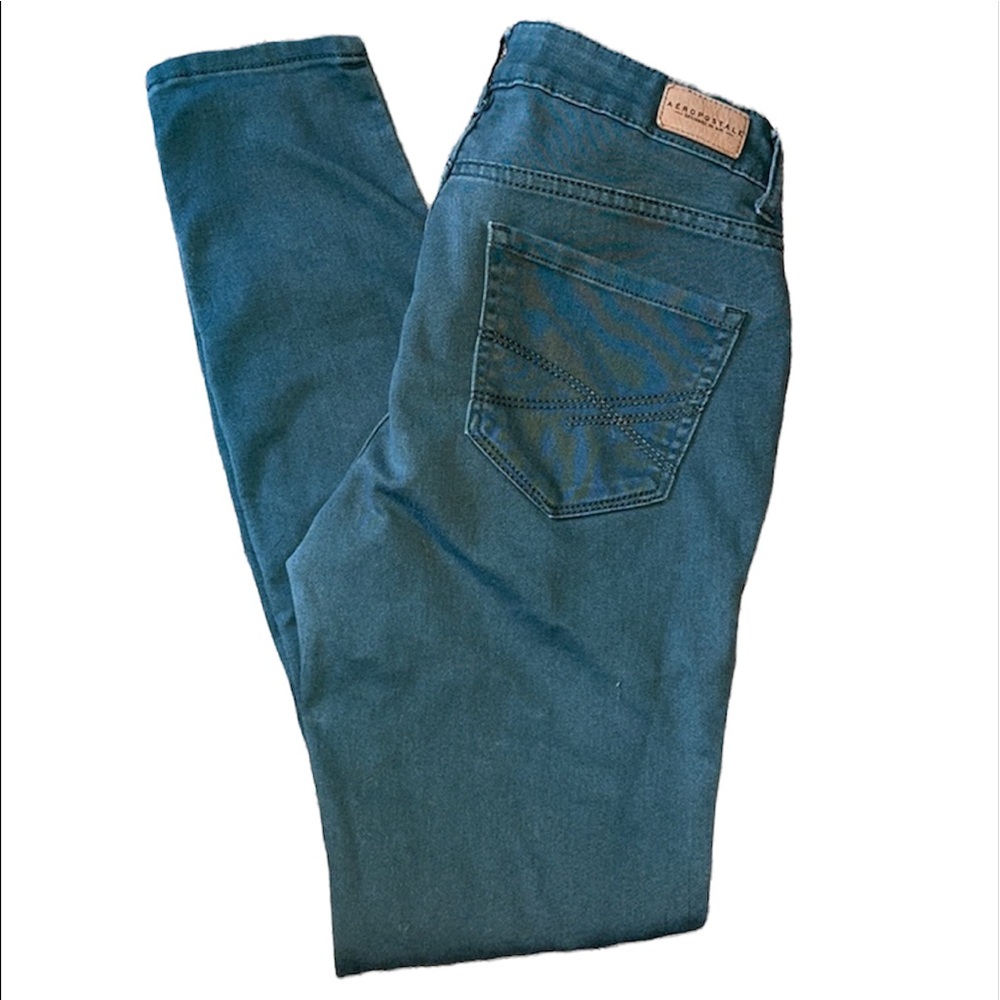 Aeropostale Green High Waist Jeggings 2